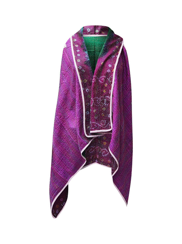 kantha vintage silk cape quira