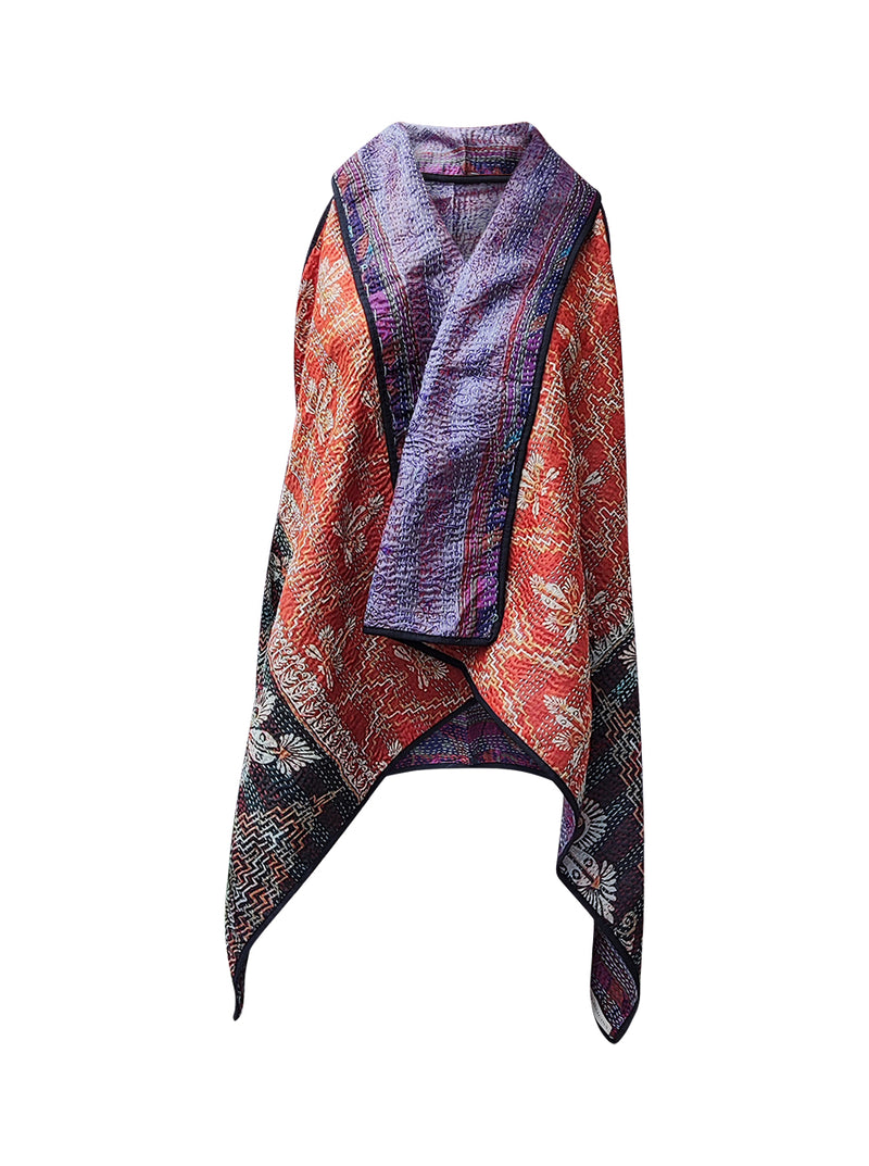 kantha vintage silk cape divya