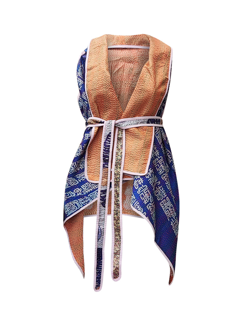 kantha vintage silk cape vaiki