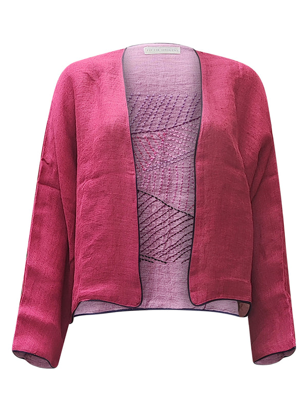 linen jacket pink lilac  - zero waste edition