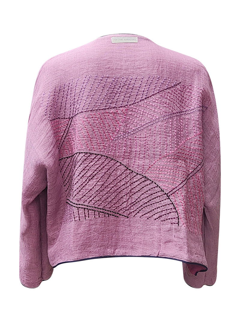 linen jacket pink lilac  - zero waste edition