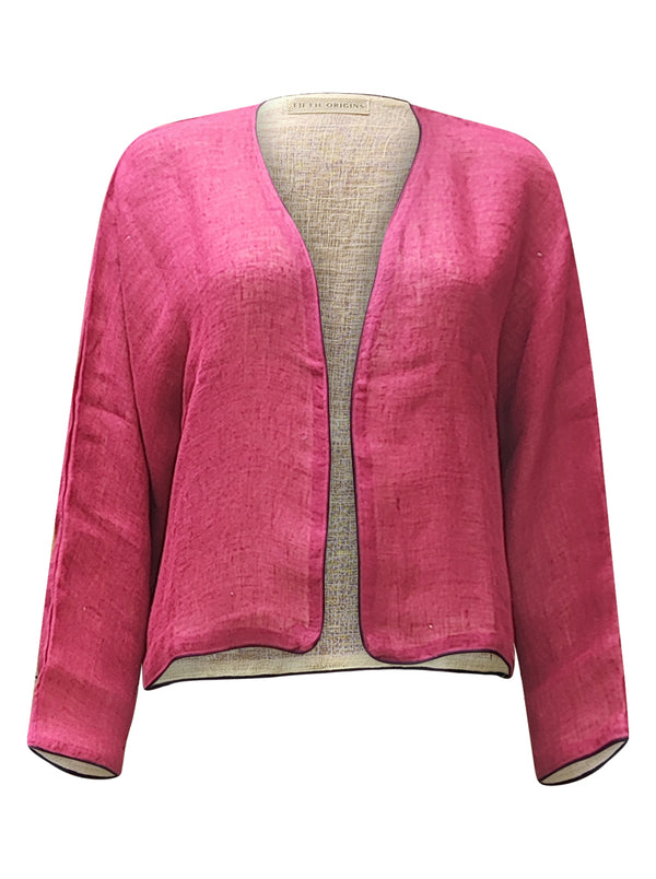 linen jacket pink cream  - zero waste edition