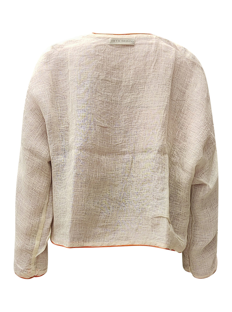 linen jacket lilac cream  - zero waste edition