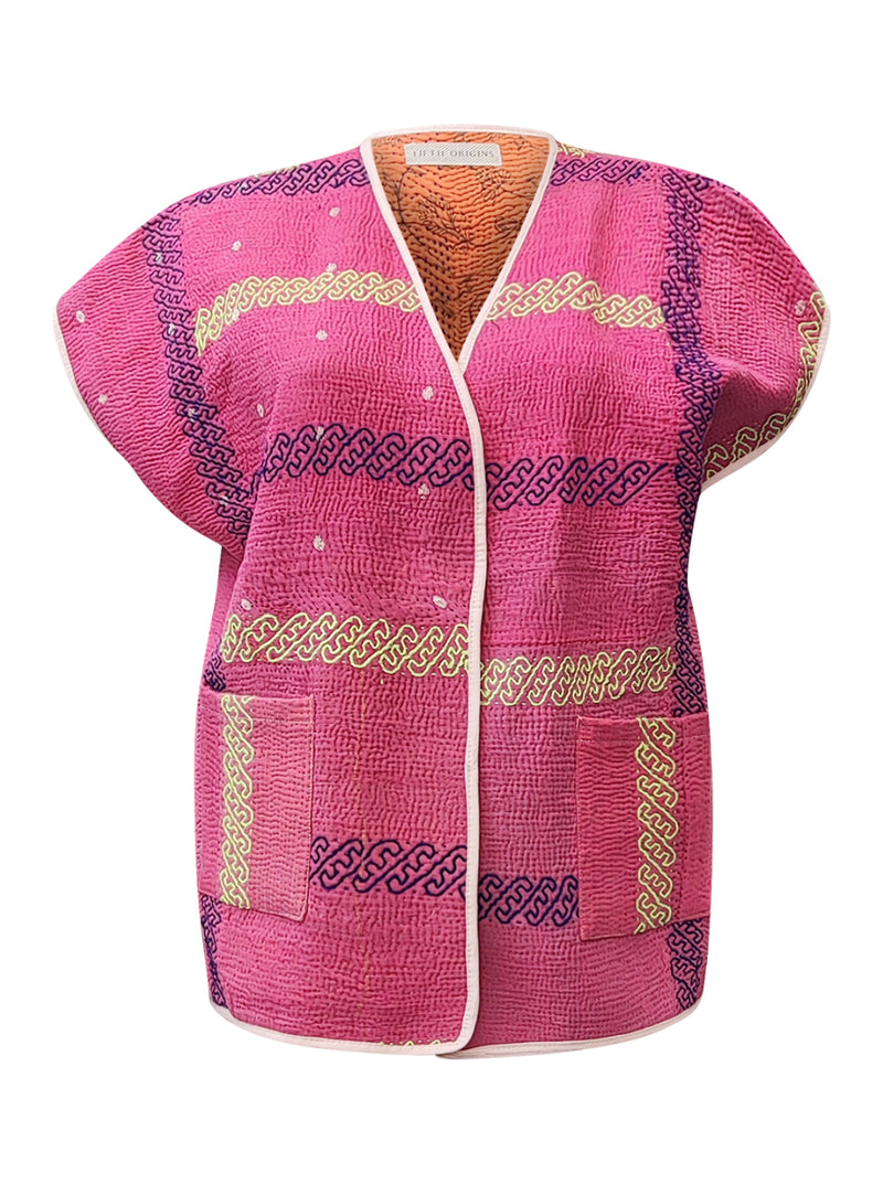 kantha reversible vest no waste sale navya