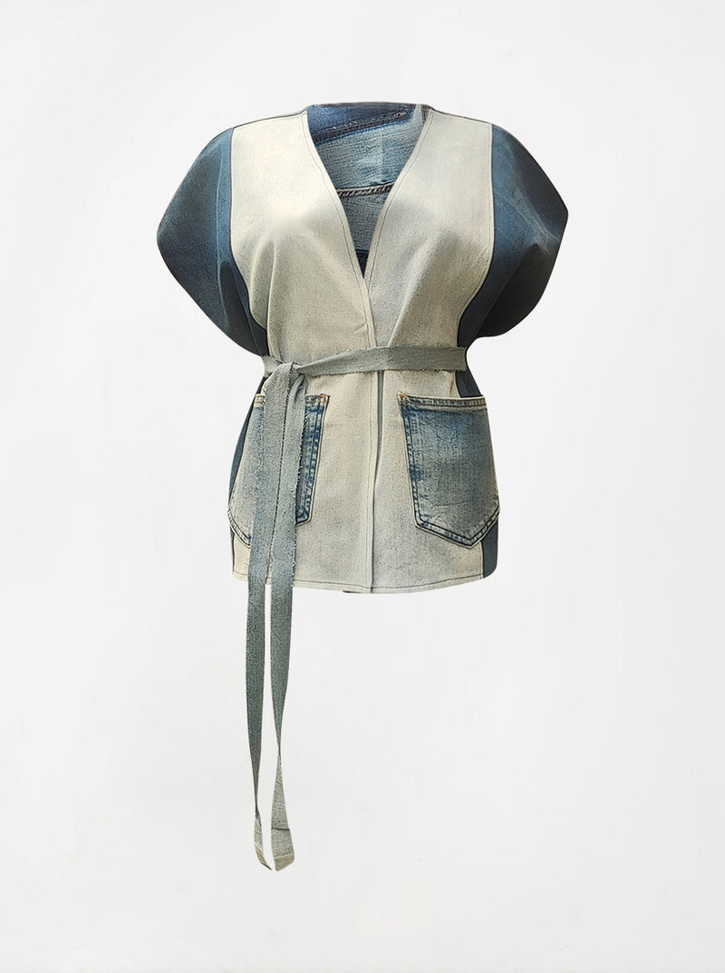 waste to wonder recycled denim vest miranda
