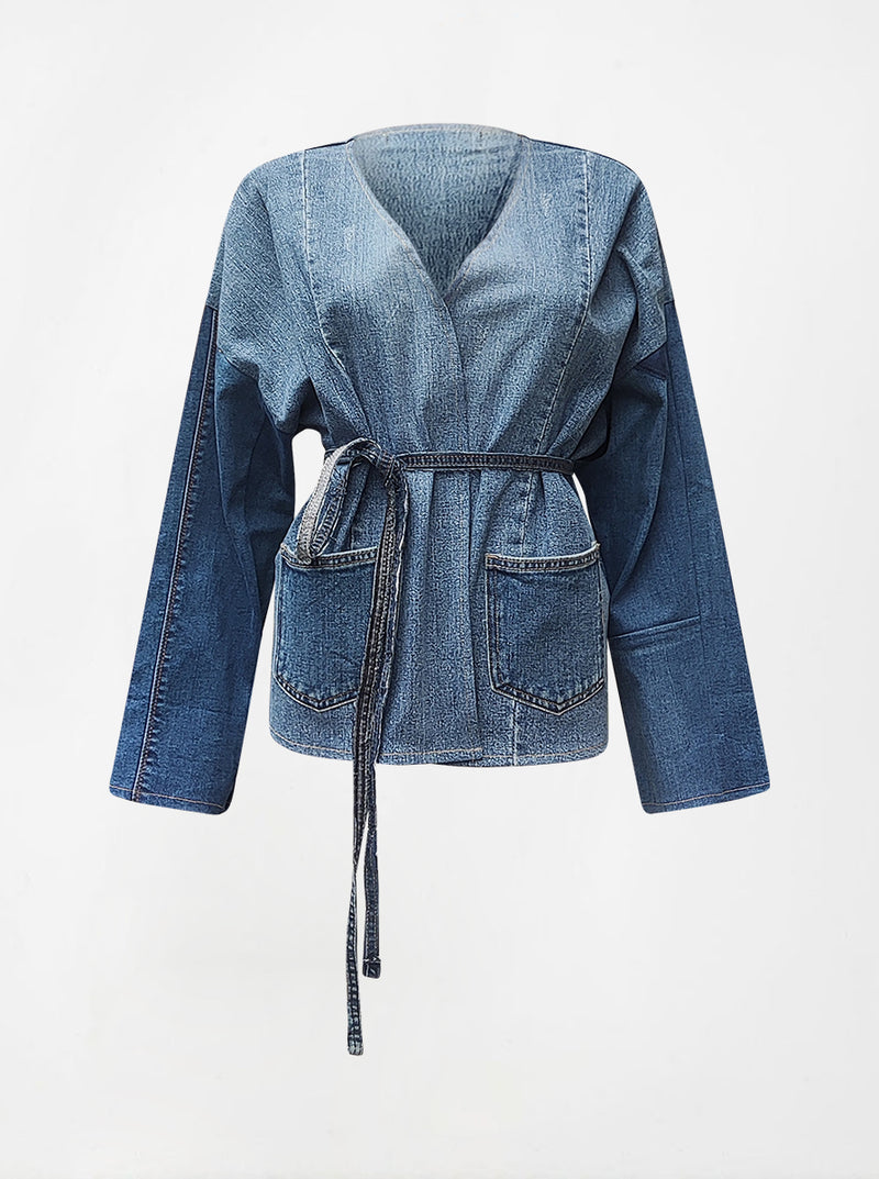 waste to wonder recycled denim vest with sleeves linda