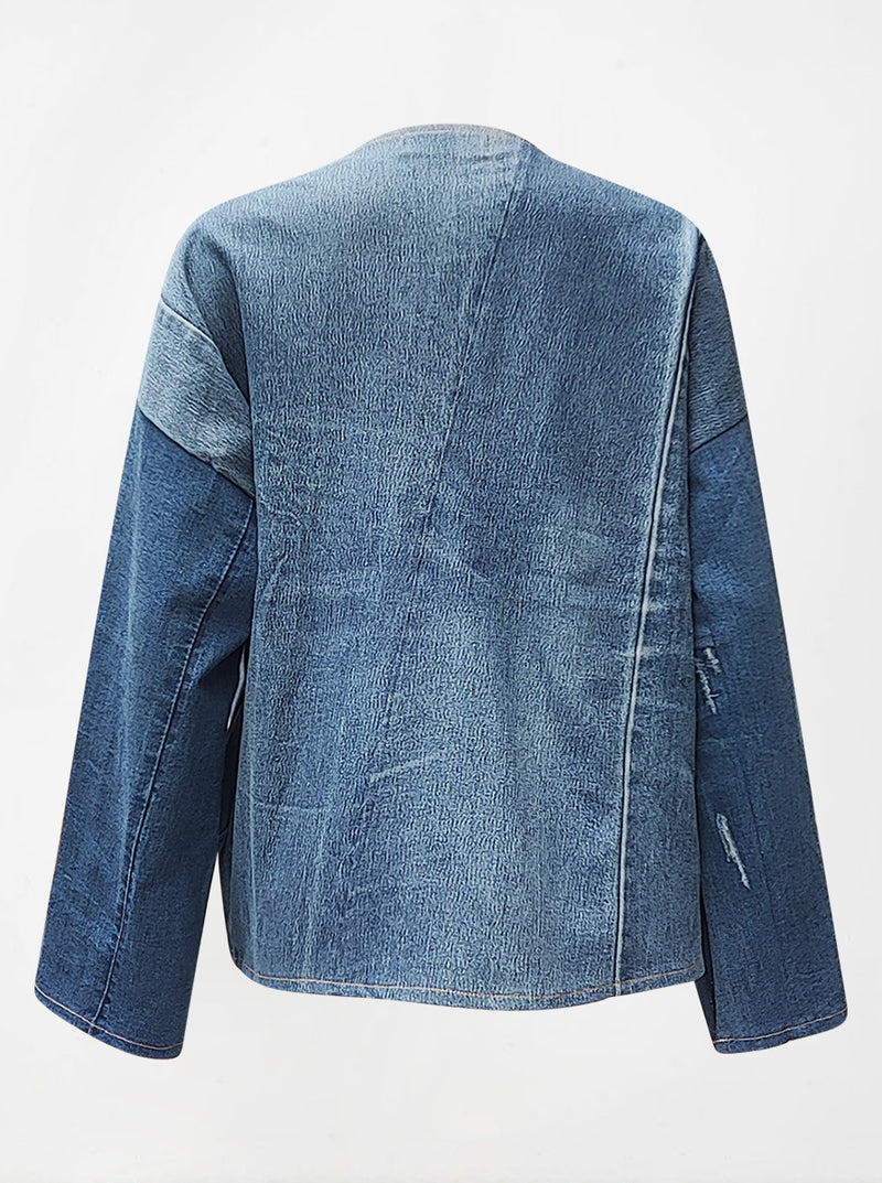 waste to wonder recycled denim vest with sleeves linda