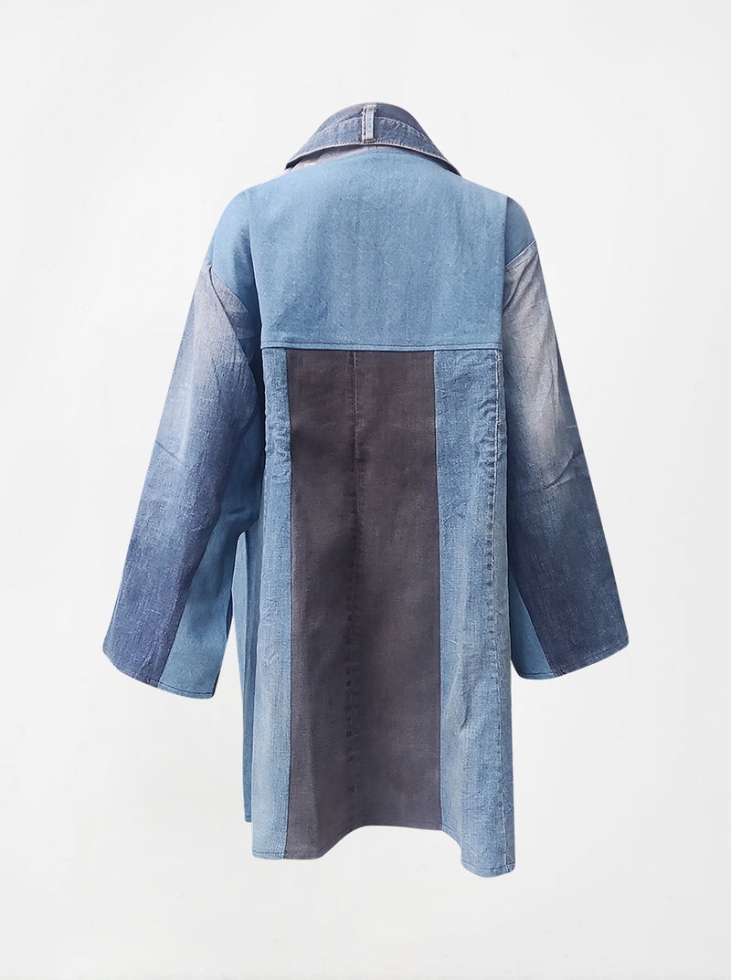 waste to wonder recycled denim dress coat sanne