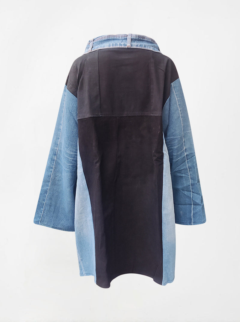 waste to wonder recycled denim dress coat julia