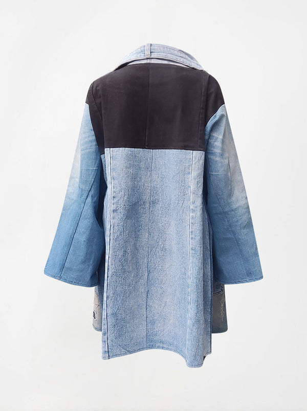 waste to wonder recycled denim dress coat eva