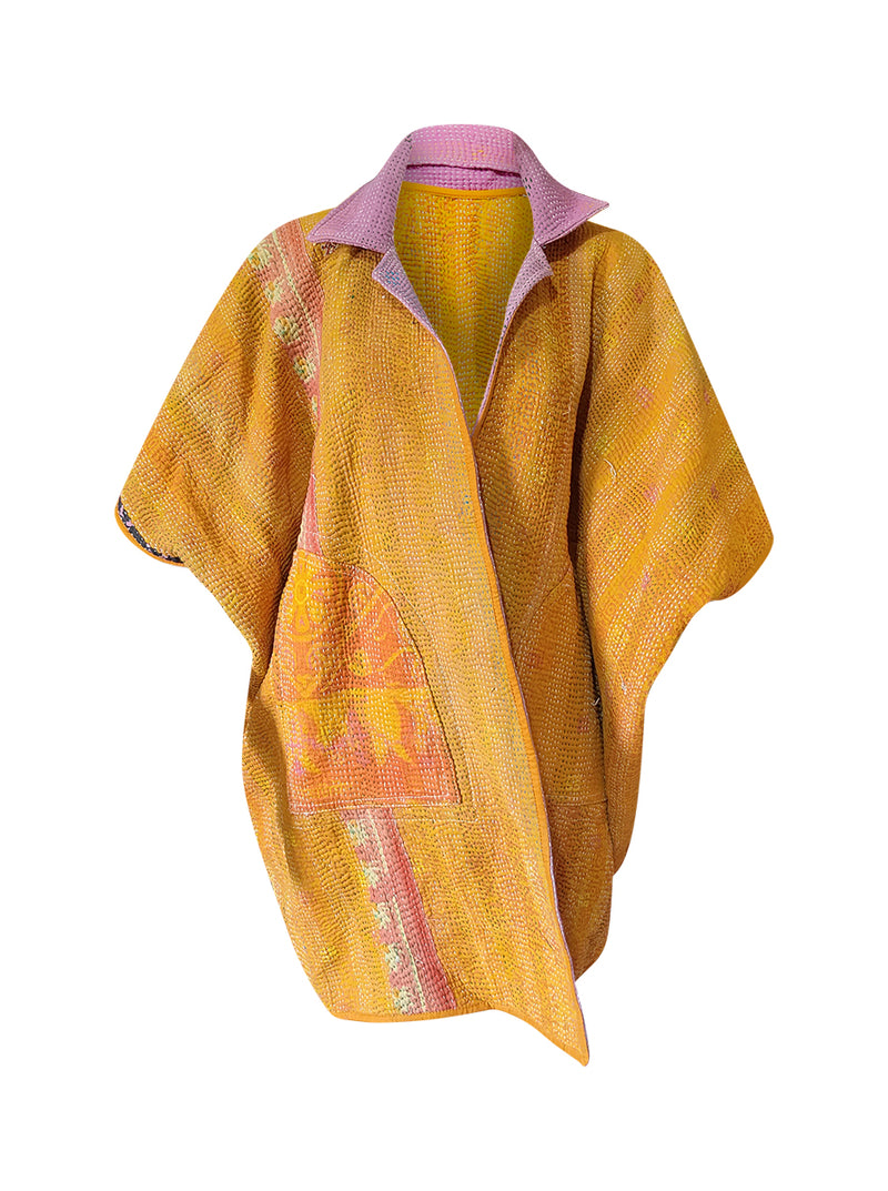 kantha reversible poncho vaanya