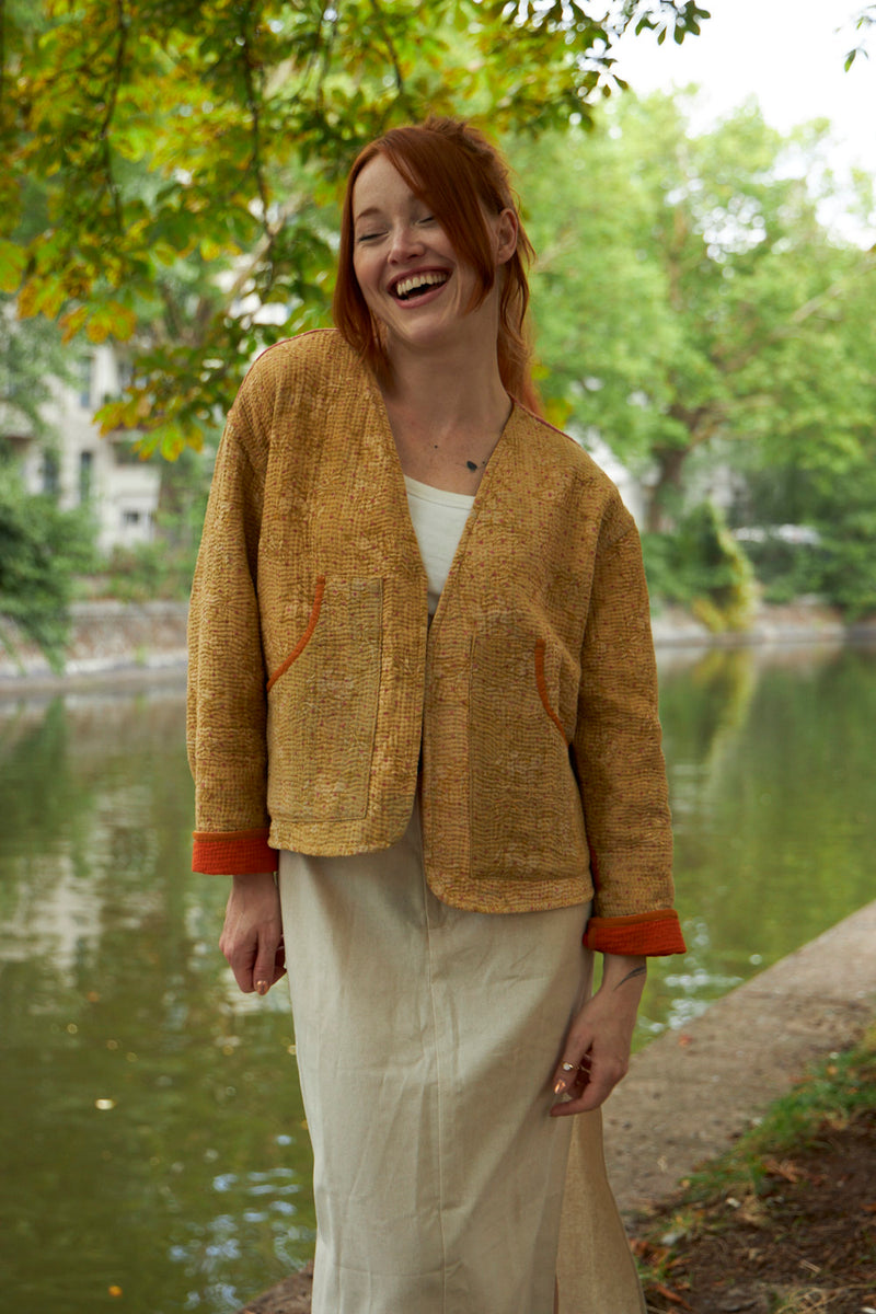 kantha vintage vest with sleeves FO