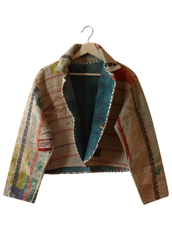 kantha vintage crop jacket suchi (sonar)