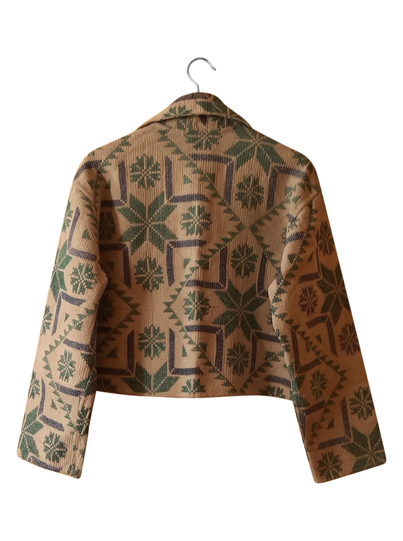 kantha vintage crop jacket rajni (sonar)