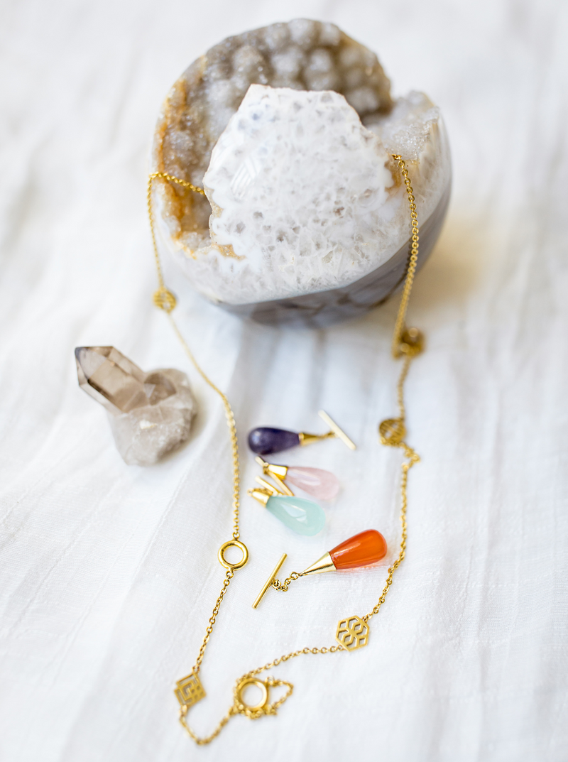 unique gemstone + infinity gemstone necklace gift set